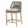 Loom Outdoor Counter Stool - Platinum Reinforced - Front Side Angle - Loom Outdoor Counter Stool - Platinum Reinforced - Front Side Angle