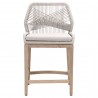 Loom Outdoor Counter Stool - Taupe White Gray Teak - Front