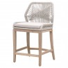 Loom Outdoor Counter Stool - Taupe White Gray Teak - Angled