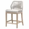 Loom Outdoor Counter Stool - Taupe White Gray Teak - Angled - Loom Outdoor Counter Stool - Taupe White Gray Teak - Angled