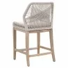 Loom Outdoor Counter Stool - Taupe White Gray Teak - back Angled - Loom Outdoor Counter Stool - Taupe White Gray Teak - back Angled