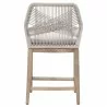 Loom Outdoor Counter Stool - Taupe White Gray Teak - back - Loom Outdoor Counter Stool - Taupe White Gray Teak - back