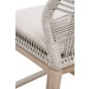 Loom Outdoor Counter Stool - Taupe White Gray Teak - Seat Back Close-up