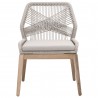 Loom Outdoor Dining Chair - Taupe White Gray Teak - Front