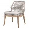 Loom Outdoor Dining Chair - Taupe White Gray Teak - Angled