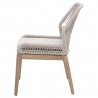 Loom Outdoor Dining Chair - Taupe White Gray Teak - Side