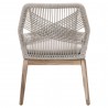 Loom Outdoor Dining Chair - Taupe White Gray Teak - Back