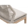 Loom Outdoor Dining Chair - Taupe White Gray Teak - Seat Top Angled