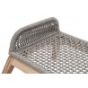 Essentials For Living Loom Outdoor Club Chair with Footstool in Platinum Rope - Half Arm Top Angled