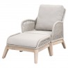 Essentials For Living Loom Outdoor Club Chair with Footstool in Taupe & White Flat Rope - Front Side View