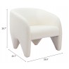 Lopta Accent Chair in White- seat dimension