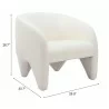 Lopta Accent Chair in White- seat dimension - Lopta Accent Chair in White- seat dimension