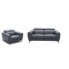 J&M Furniture Lorenzo in Blue Grey Sofa Chair Front View