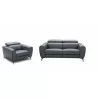 J&M Furniture Lorenzo in Blue Grey Sofa Chair Front View - J&M Furniture Lorenzo in Blue Grey Sofa Chair Front View