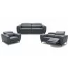 J&M Furniture Lorenzo in Blue Grey Sofa set front View - J&M Furniture Lorenzo in Blue Grey Sofa set front View