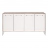 Essentials For Living Lorin Shagreen Media Sideboard - Pearl Shagreen, Natural Gray Acacia, Lucite, Brushed Silver - Front Angle