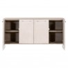 Essentials For Living Lorin Shagreen Media Sideboard - Opened Cabinets