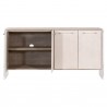 Essentials For Living Lorin Shagreen Media Sideboard - Front with Opened Cabinets