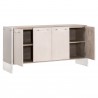Essentials For Living Lorin Shagreen Media Sideboard - Angled with Opened Cabinets
