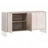 Essentials For Living Lorin Shagreen Media Sideboard - Angled with Opened Cabinets
