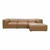 Moe's Home Collection Form Lounge Modular Sectional Sonoran Tan Leather - Front Angle - Moe's Home Collection Form Lounge Modular Sectional Sonoran Tan Leather - Front Angle