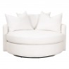 Essentials For Living Lourne Grand Swivel Sofa Chair - Performance Boucle Snow  - Front Angle