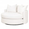Essentials For Living Lourne Grand Swivel Sofa Chair - Performance Boucle Snow  - Front Side Angle