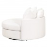 Essentials For Living Lourne Grand Swivel Sofa Chair - Performance Boucle Snow  - Side Angle