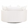 Essentials For Living Lourne Grand Swivel Sofa Chair - Performance Boucle Snow  - Back Angle