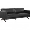 Sunpan Rogers Sofa Cortina Black Leather - Front Side Angle