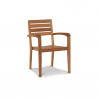 Lovel Teak Outdoor Dining Stacking Armchair (Set of 4) - Angled