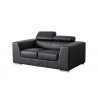 Icon Love Seat Black Premium Leather with Side Split  - Half opened