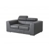 Icon Love Seat Dark Grey Premium Leather with Side Split  - Front Angle
