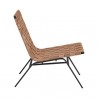 Sunpan Omari Lounge Chair Sueded Light Tan Leather - Side Angle