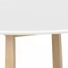 Sunpan Flores Dining Table 53" in Pake Honey-White Marble - Closeup Top Angle - Sunpan Flores Dining Table 53" in Pake Honey-White Marble - Closeup Top Angle