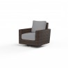 Montecito Swivel Rocker Club Chair in Canvas Granite w/ Self Welt - Front Side Angle