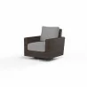 Montecito Swivel Rocker Club Chair in Canvas Granite w/ Self Welt - Front Side Angle - Montecito Swivel Rocker Club Chair in Canvas Granite w/ Self Welt - Front Side Angle