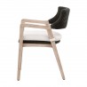 Essentials For Living Lucia Arm Chair - Black Rattan, Performance White Speckle, Natural Gray Mahogany - Side Angle