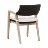Essentials For Living Lucia Arm Chair - Back Rattan, Performance White Speckle, Natural Gray Mahogany - Back Side Angle