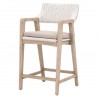 Essentials For Living Lucia Counter Stool - White Rattan, Light Gray - Front Side Angle
