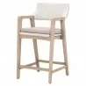 Essentials For Living Lucia Counter Stool - White Rattan, Light Gray - Front Side Angle - Essentials For Living Lucia Counter Stool - White Rattan, Light Gray - Front Side Angle