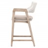Essentials For Living Lucia Counter Stool - White Rattan, Light Gray - Side Angle
