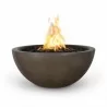 The Outdoor Plus Luna 30" Concrete Fire Pit - Chocolate - The Outdoor Plus Luna 30" Concrete Fire Pit - Chocolate
