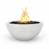 The Outdoor Plus Luna 30" Concrete Fire Pit - White - The Outdoor Plus Luna 30" Concrete Fire Pit - White