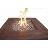 Crawford and Burke Kiska Brick Outdoor Square Gas Fire Pit, Closeup View - Crawford and Burke Kiska Brick Outdoor Square Gas Fire Pit, Closeup View
