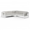 Newport Sectional in Cast Silver, No Welt - Front Side Angle