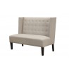 Alpine Furniture Aristocrat Upholstered Bench in Beige/Grey - Angled