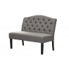 Alpine Furniture Swan Upholstered Bench in Grey - Angled