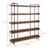 Moe's Home Collection Vancouver Bookshelf Large in Light Brown - Angled with Dimensions
