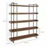 Moe's Home Collection Vancouver Bookshelf Large in Light Brown - Angled with Dimensions - Moe's Home Collection Vancouver Bookshelf Large in Light Brown - Angled with Dimensions